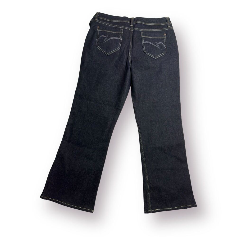 Gloria Vanderbilt Women's Straight Leg High Rise‎ Denim Dark Blue Jeans Size 14
